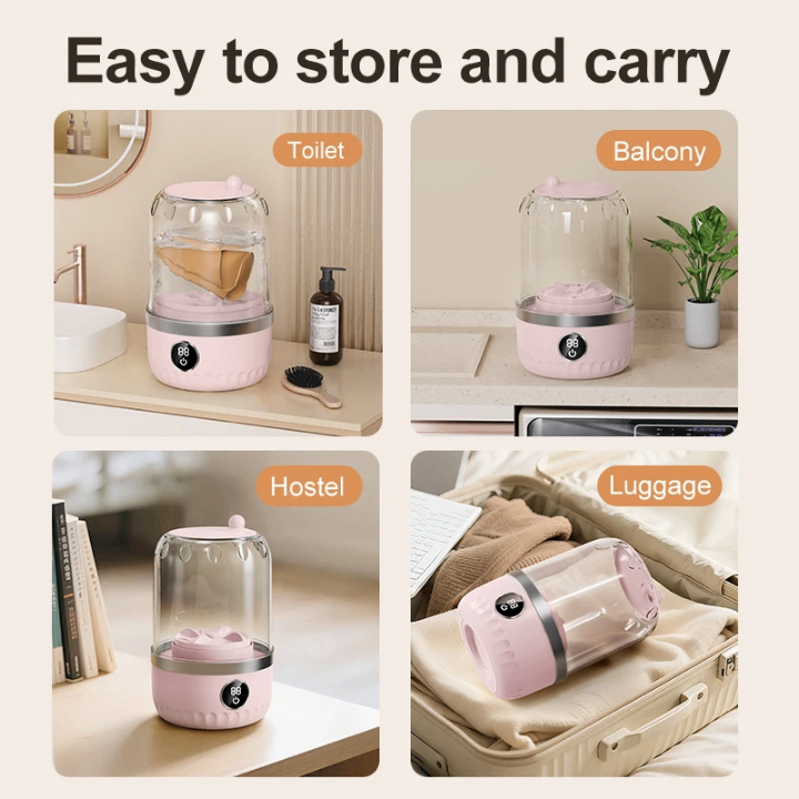 Mini Machine à Laver Portable Rose