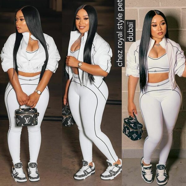 Ensemble survêtement blanc femme luxe