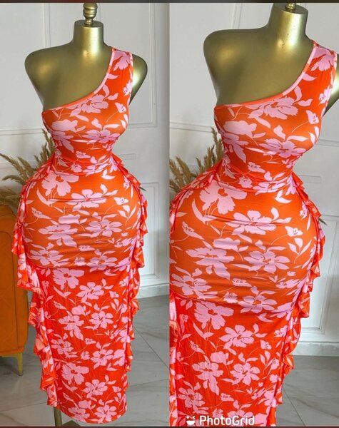 Robe asymétrique florale