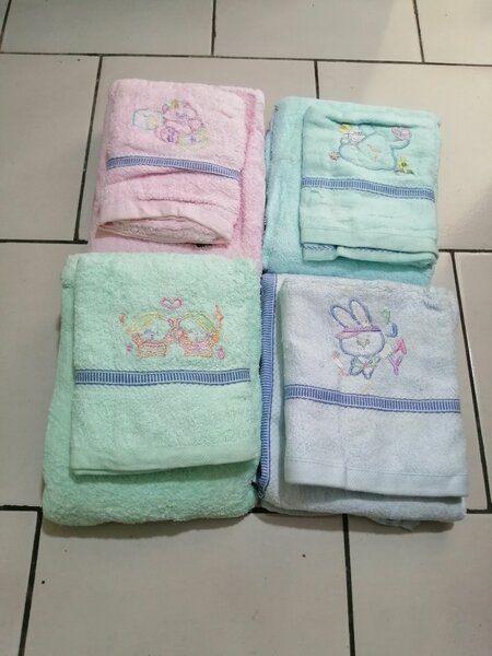 serviettes nounours,serviette simple et drap