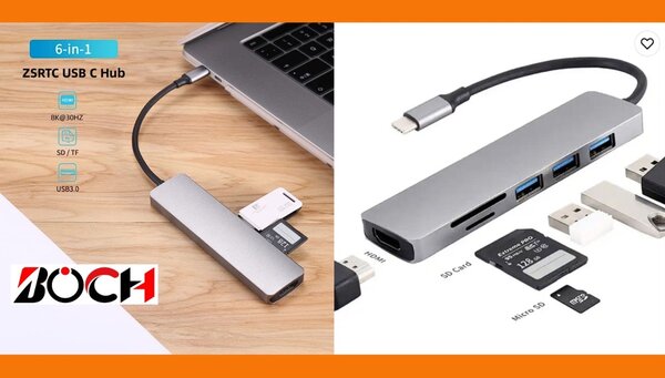 Hub USB-C 6-en-1 haute vitesse