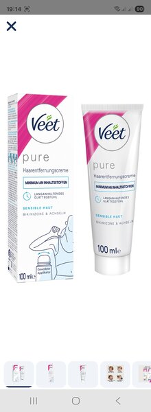 Crème dépilatoire Veet Pure