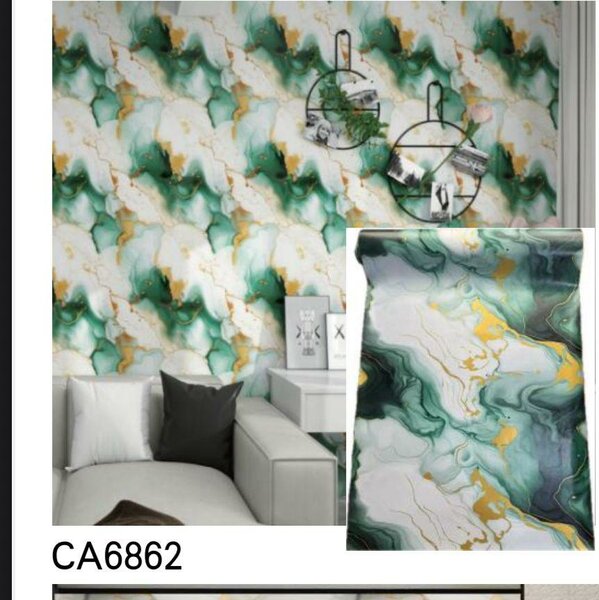 Papier Peint Marbré Vert Luxueux