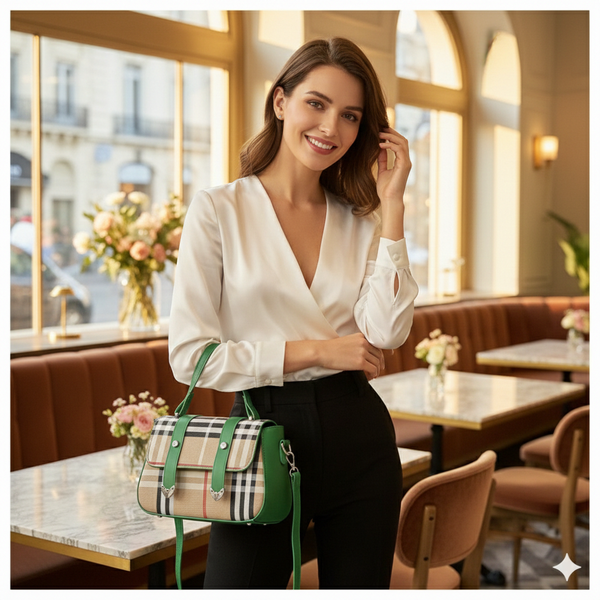 Sac à main Burberry plaid vert