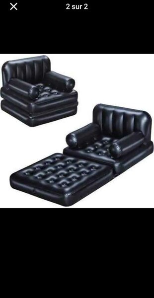 Fauteuil ou matelas gonflable 02 en 1 avec pompe automatique