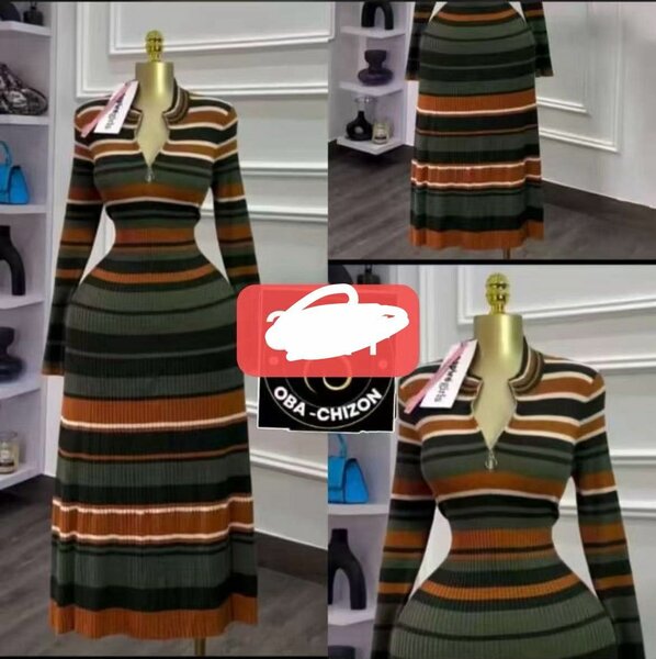 Robe Tricot Rayée Élégante