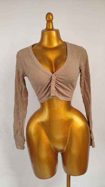 Haut court côtelé féminin