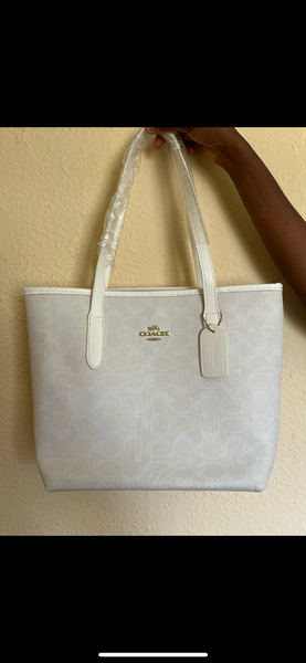 Coach city tote bag white