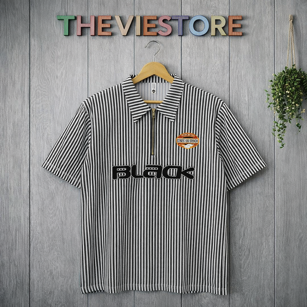 Chemise à rayures avec logo