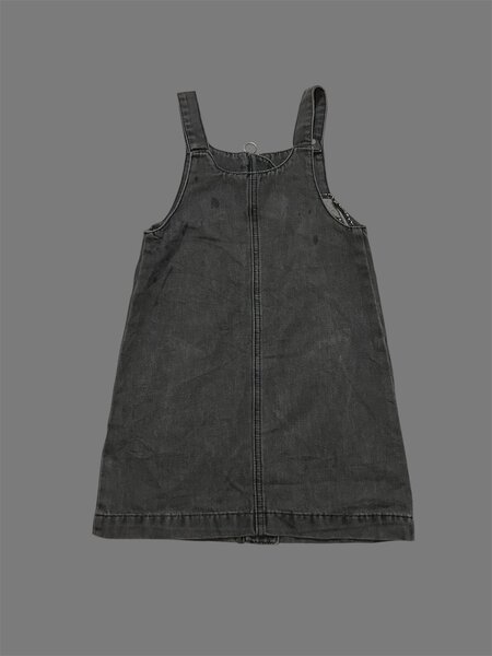 Robe salopette en denim noire