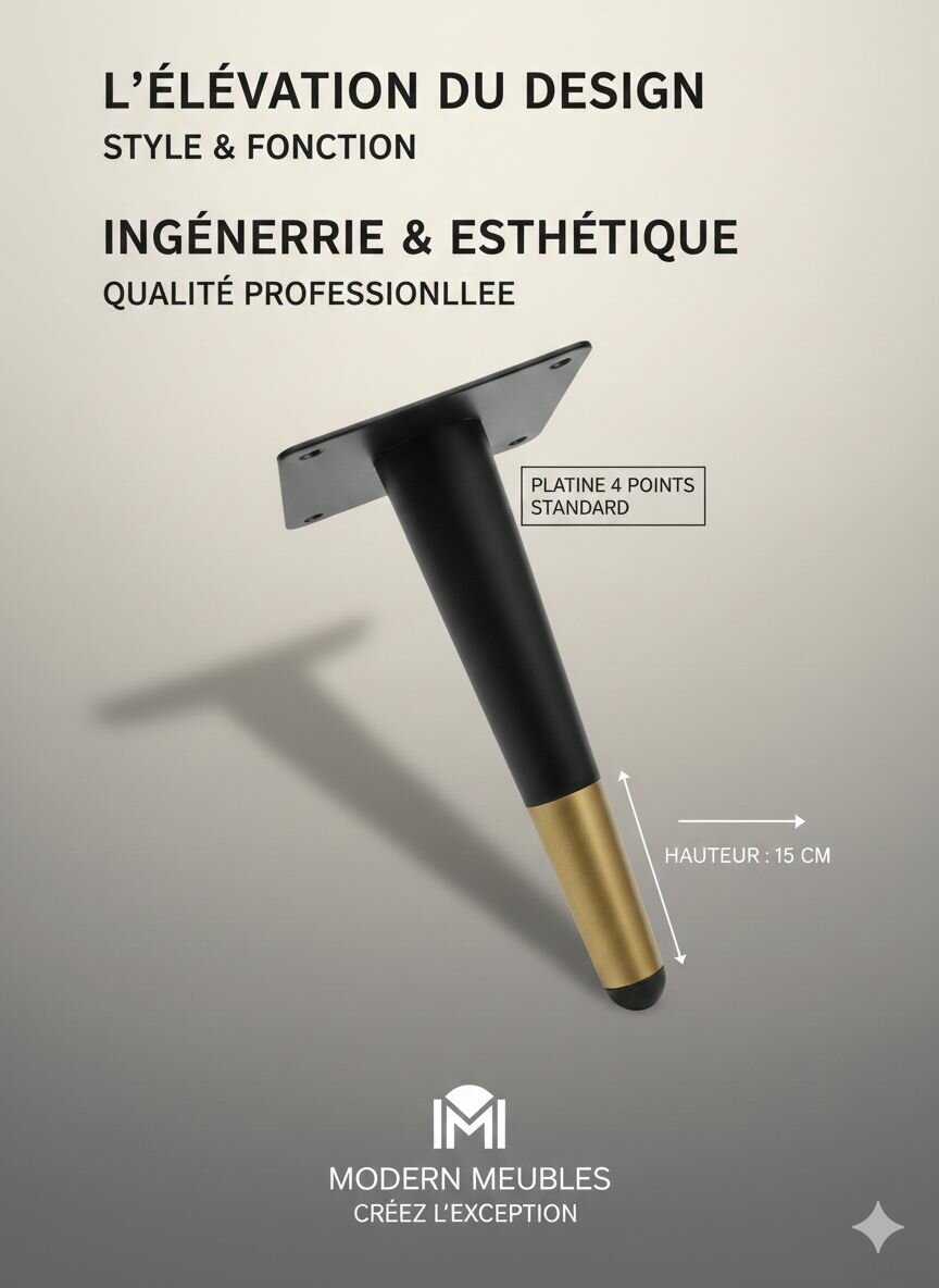 Pied de meuble moderne 15 cm