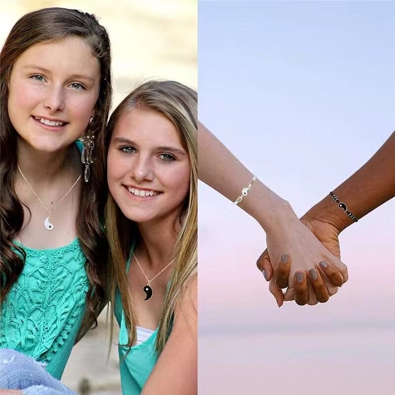 Yin Yang ️ couples or besties necklaces and bracelets