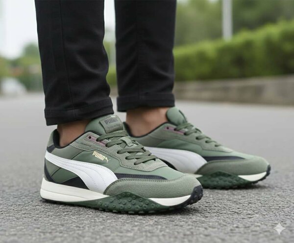 Chaussures Puma homme vertes