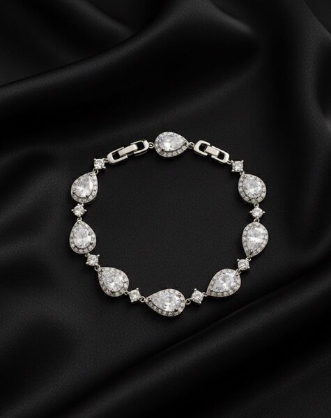 Bracelet élégant en argent avec cristaux