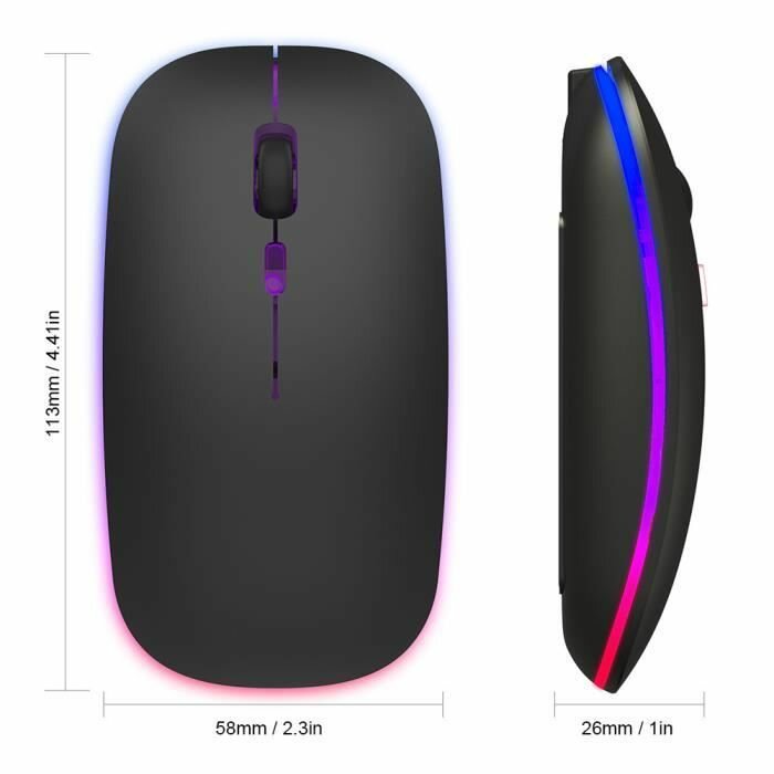 Souris sans fil RGB USB-C