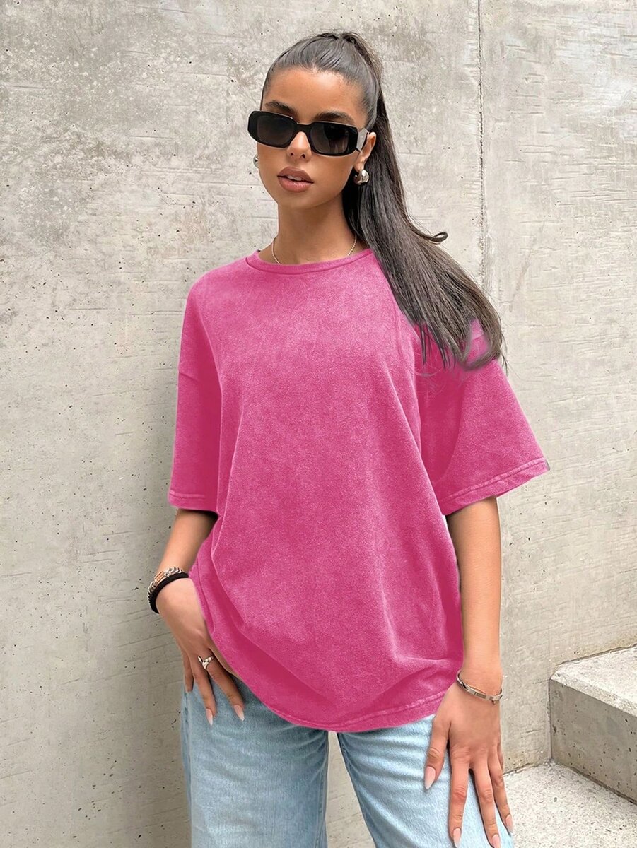 T-shirt oversize rose tendance