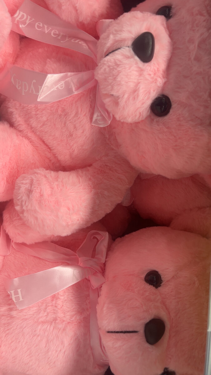 Ours en peluche rose