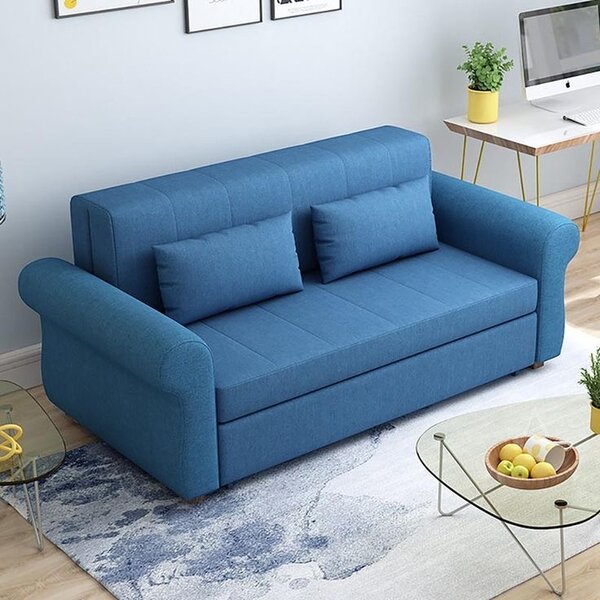 Canapé convertible bleu en tissu