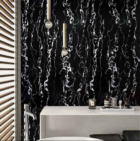 Papier peint adhésif marbre noir