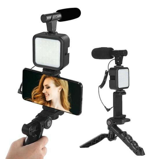 Kit de Vlogging avec Micro et Lumière