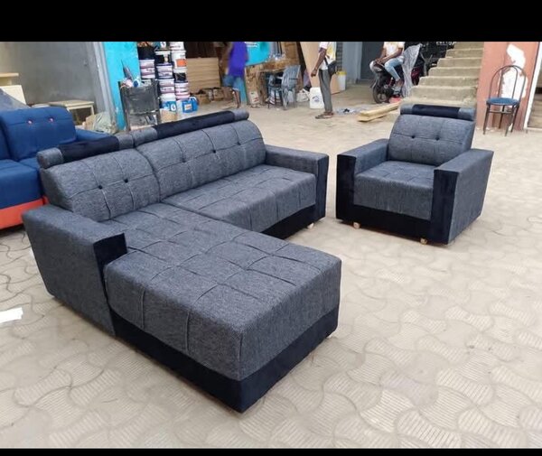 Ensemble canapé et fauteuil gris