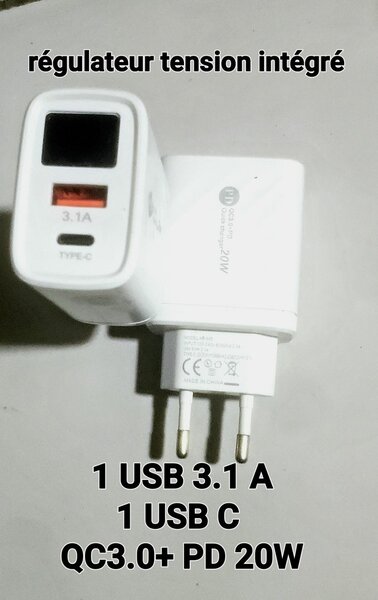 Chargeur USB double port 20W