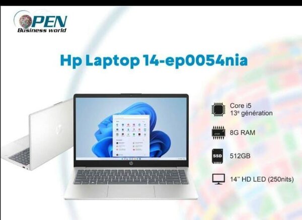 HP Laptop 14-ep0054nia Core i5 13e génération 8Go RAM 512Go SSD