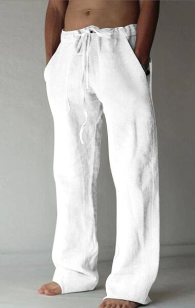 Pantalon en lin blanc