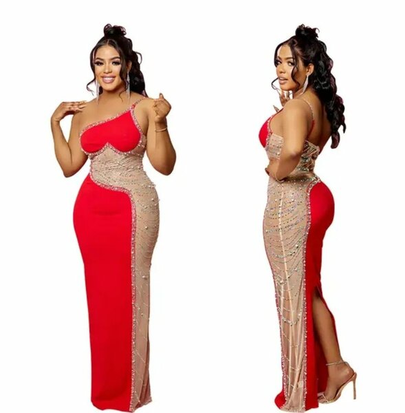 Robe longue élégante rouge