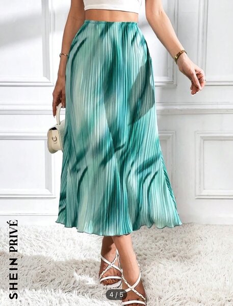 Lettuce trim tie and dye skirt