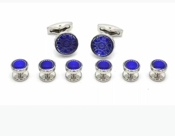 Boutons de manchette élégants bleus