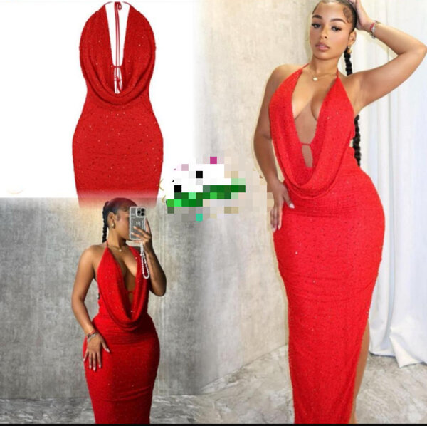 Robe rouge glamour soirée