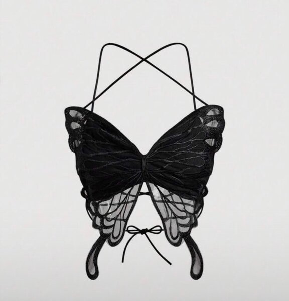 Top femme en dentelle papillon