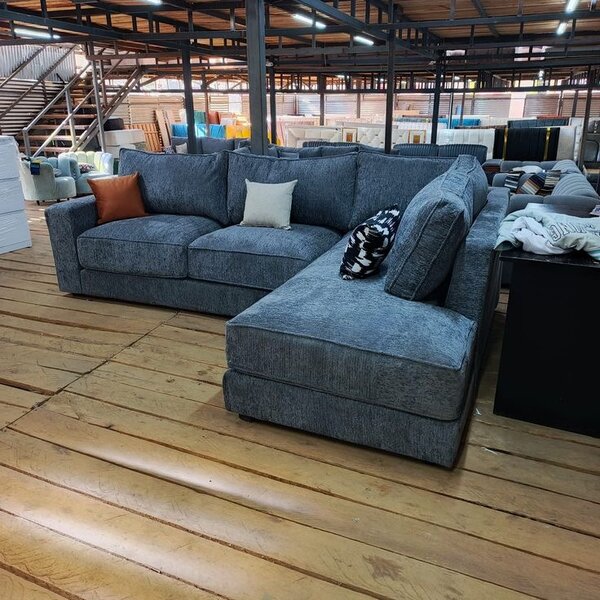 Canapé d'angle gris tissu