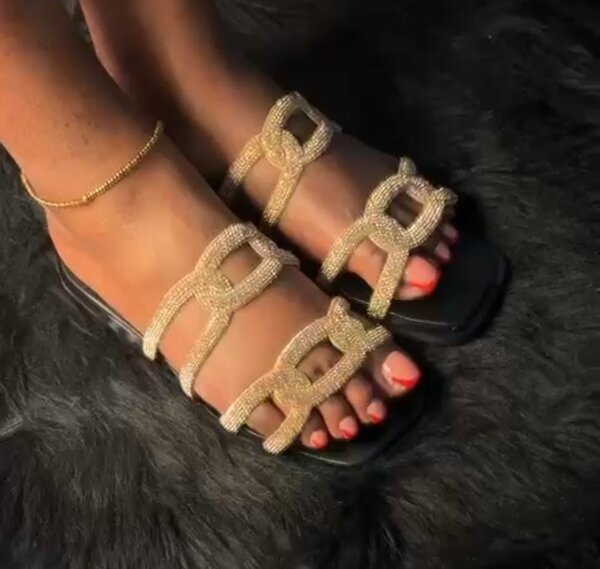 Sandales Élégantes Strass Femme