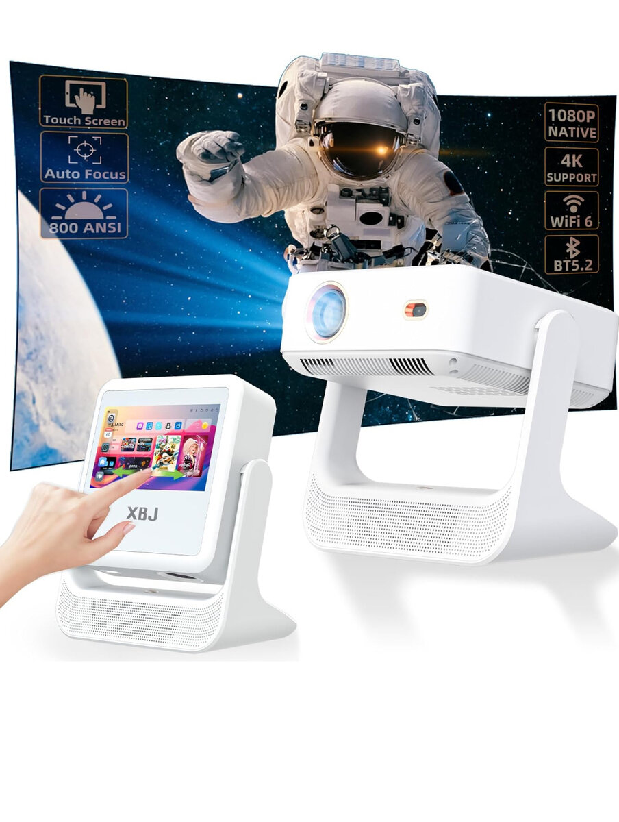 Mini projecteur LED XBJ 1080P WiFi 6 Bluetooth