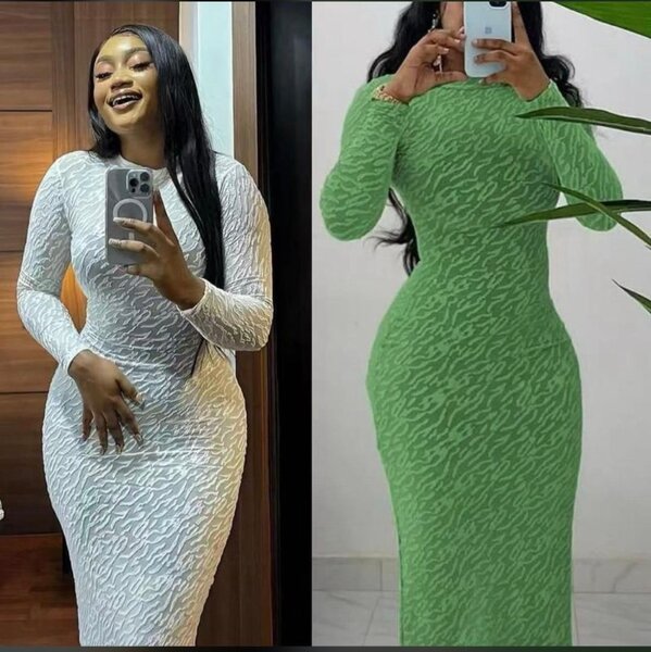 Robe moulante à motifs