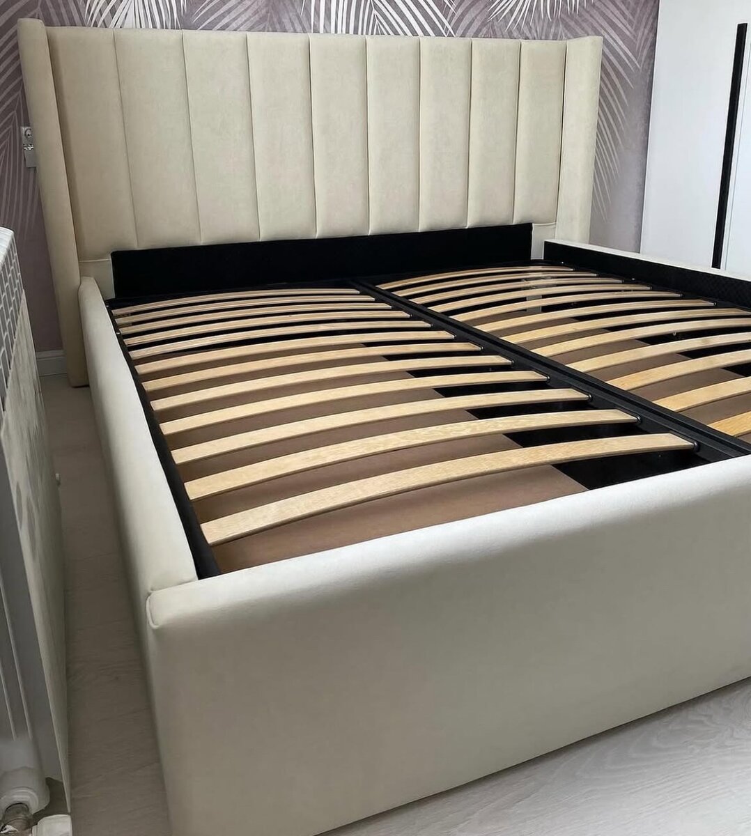 Custom off white queen size bed frame