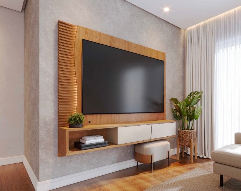 Meuble TV mural en bois élégant