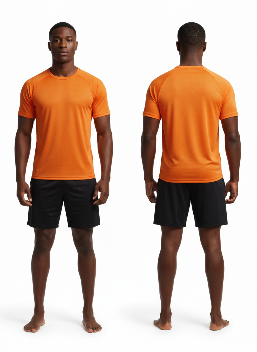 T-shirt orange sport homme