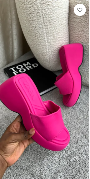 Celine Pink Platform Mules