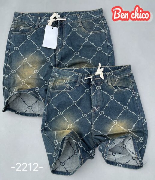 Shorts en jean motif pour hommes