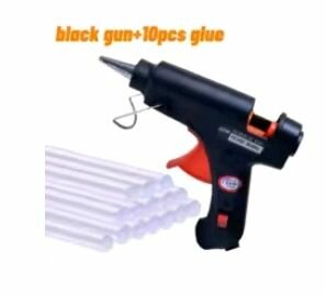 Pistolet à colle noir + 10 bâtons