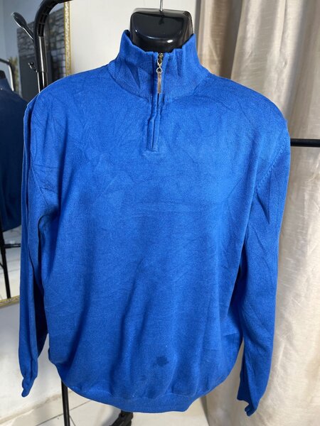 Men's Blue Quarter-Zip Sweater
