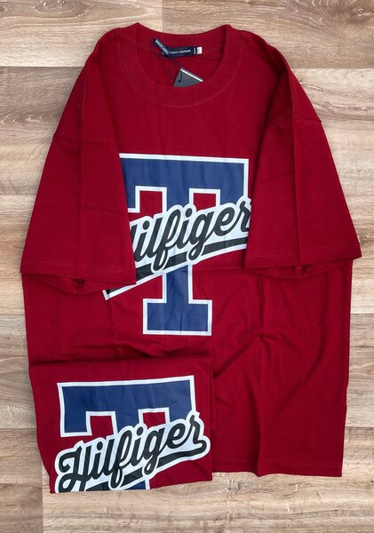 T-shirt rouge Hilfiger classique
