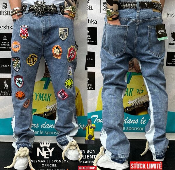 Jeans patchwork pour homme
