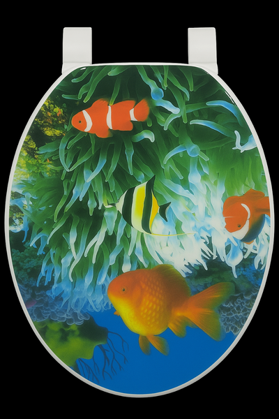 Abattant WC motifs marins colorés