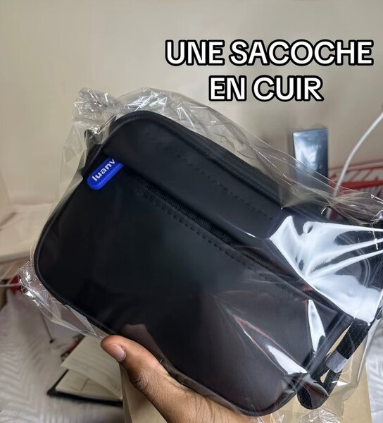 Sacoche Bandoulière Cuir Noir