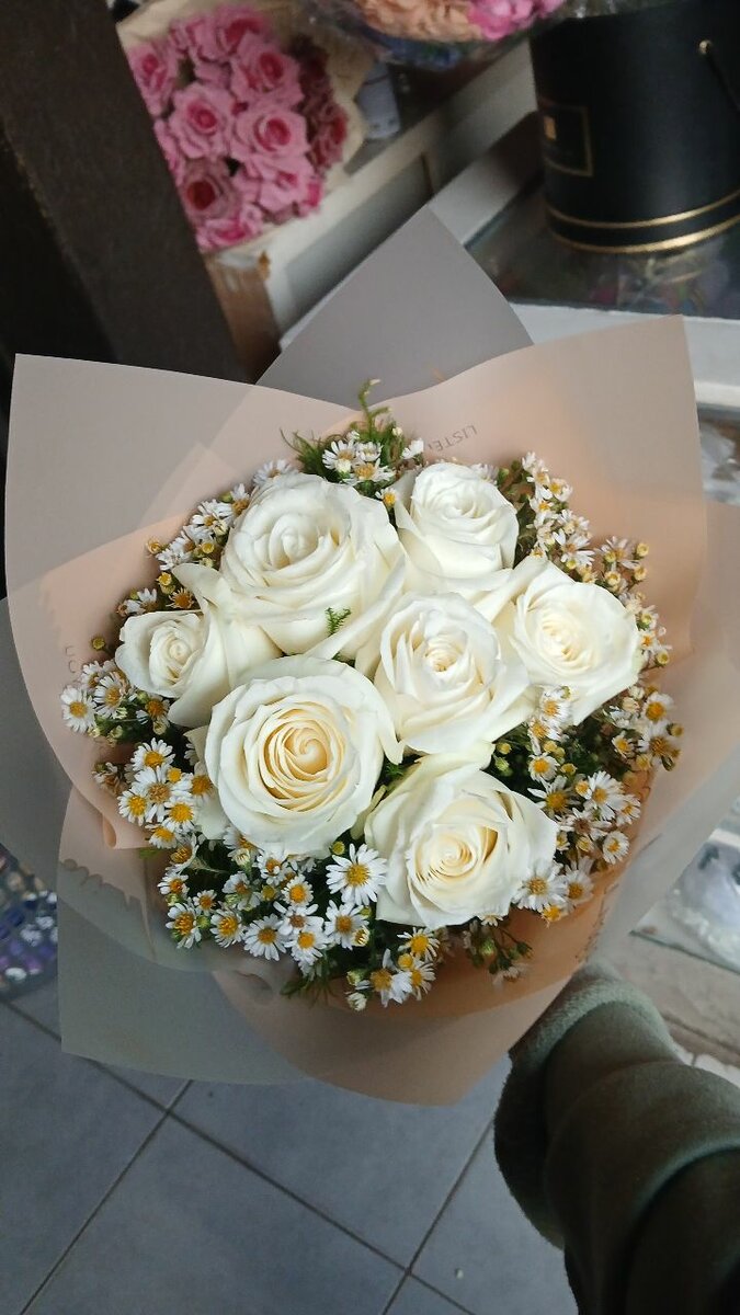 Bouquet de roses blanches