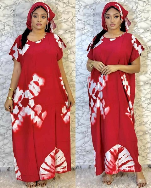 Boubou indigo Sénégal avec foulard